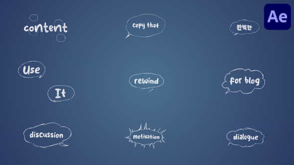 Scribble Speech Bubbles Titles For After Effects - VideoHive 56532440