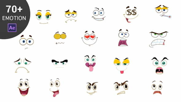 Cartoon Emoticons Pack - VideoHive 23006818