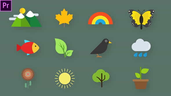Nature Animated Icons - VideoHive 33560729