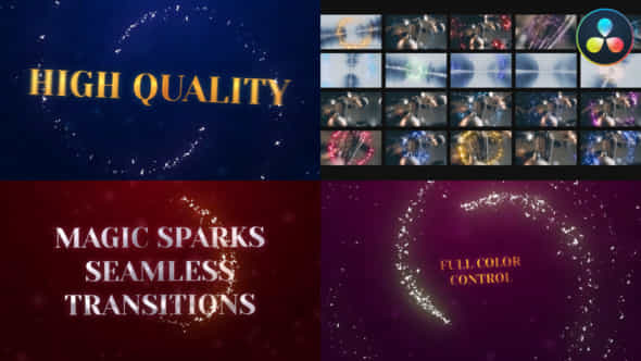 Magic Sparks Seamless Transitions Davinci Resolve - VideoHive 49482400