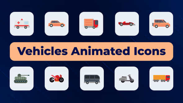 Vehicles Animated Icons - VideoHive 51872926