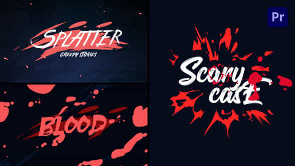 Horror Blood Splatter Opener Premiere Pro - VideoHive 49372885