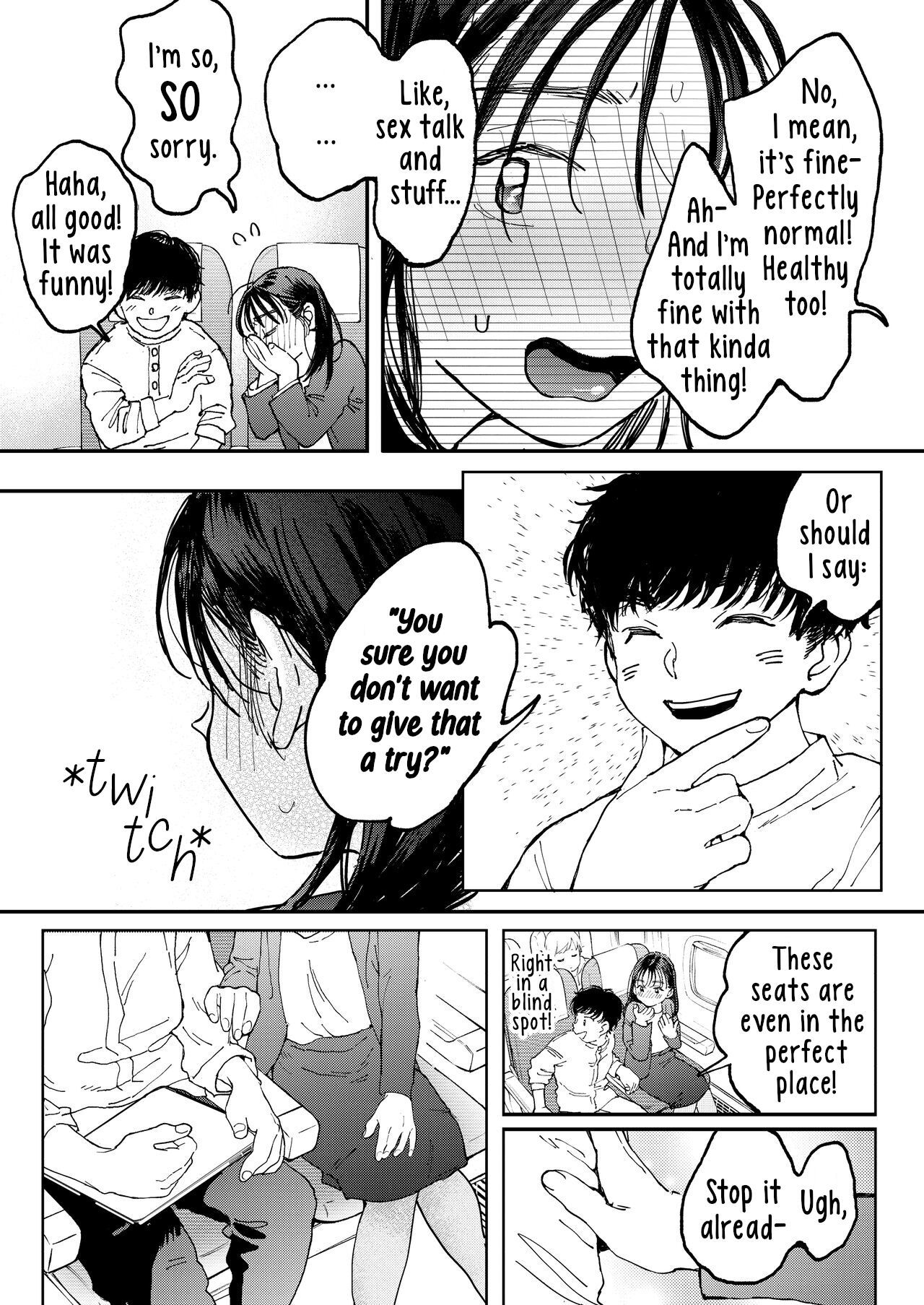[Denbu Momo] Muramura OL-san wa Hikouki no Naka demo Seiyoku o Mitashitai  Horny OL-san, even on an Airplane, Wants To Satisfy Her Sexual Desires [English] [Digital]