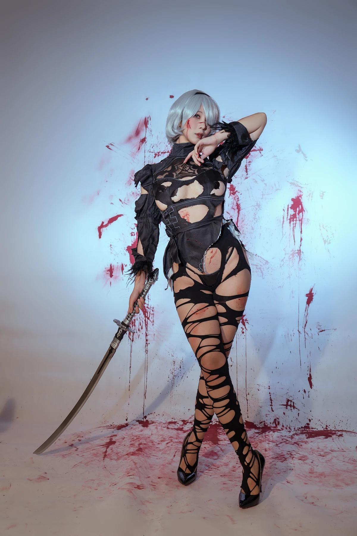 Cosplay 云溪溪Yunx1x1 & 奶桃 – 2B本 YoRHa No.2 Type B 下 Set.03(1)