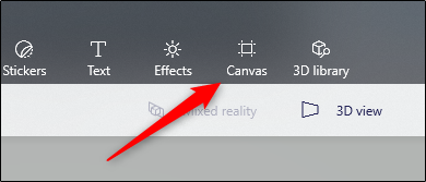 Canvas option in menu