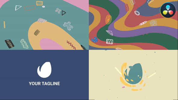 Colorful Wave Logo Reveals And Transitions For Davinci Resolve - VideoHive 45549698