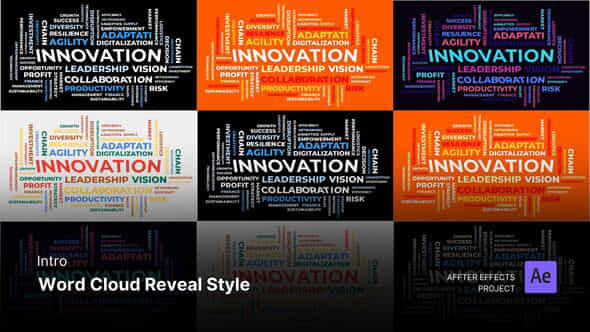 Introopening Video Word Cloud Reveal Style After Effects Template - VideoHive 50877683