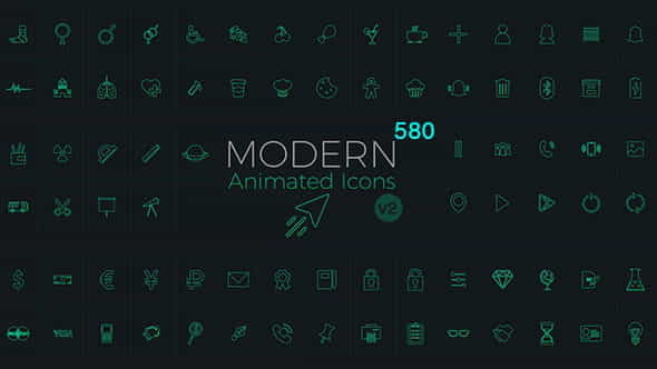 Modern Animated Icons Library - VideoHive 18796846