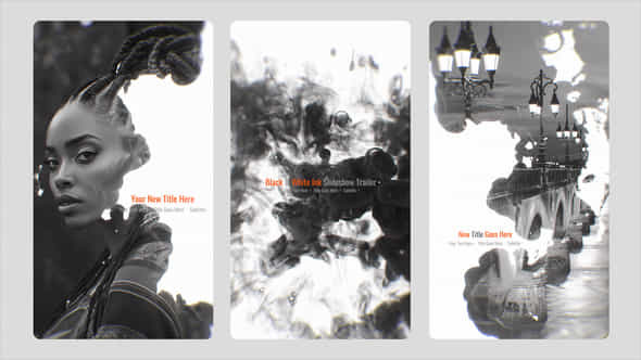 Black And White Vertical Ink Slideshow - VideoHive 58781306