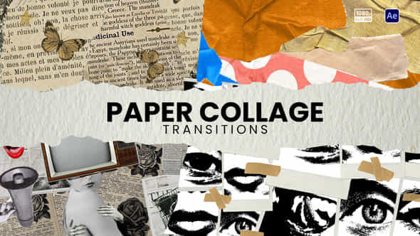 Paper Collage Transitions - VideoHive 59371096