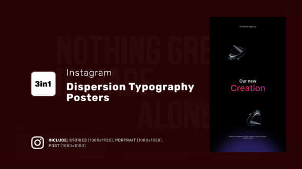 Instagram Dispersion Typography Posters - VideoHive 50672751