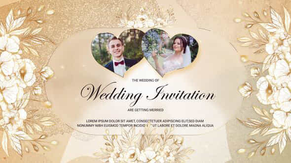 Golden Wedding Invitation - VideoHive 50397869