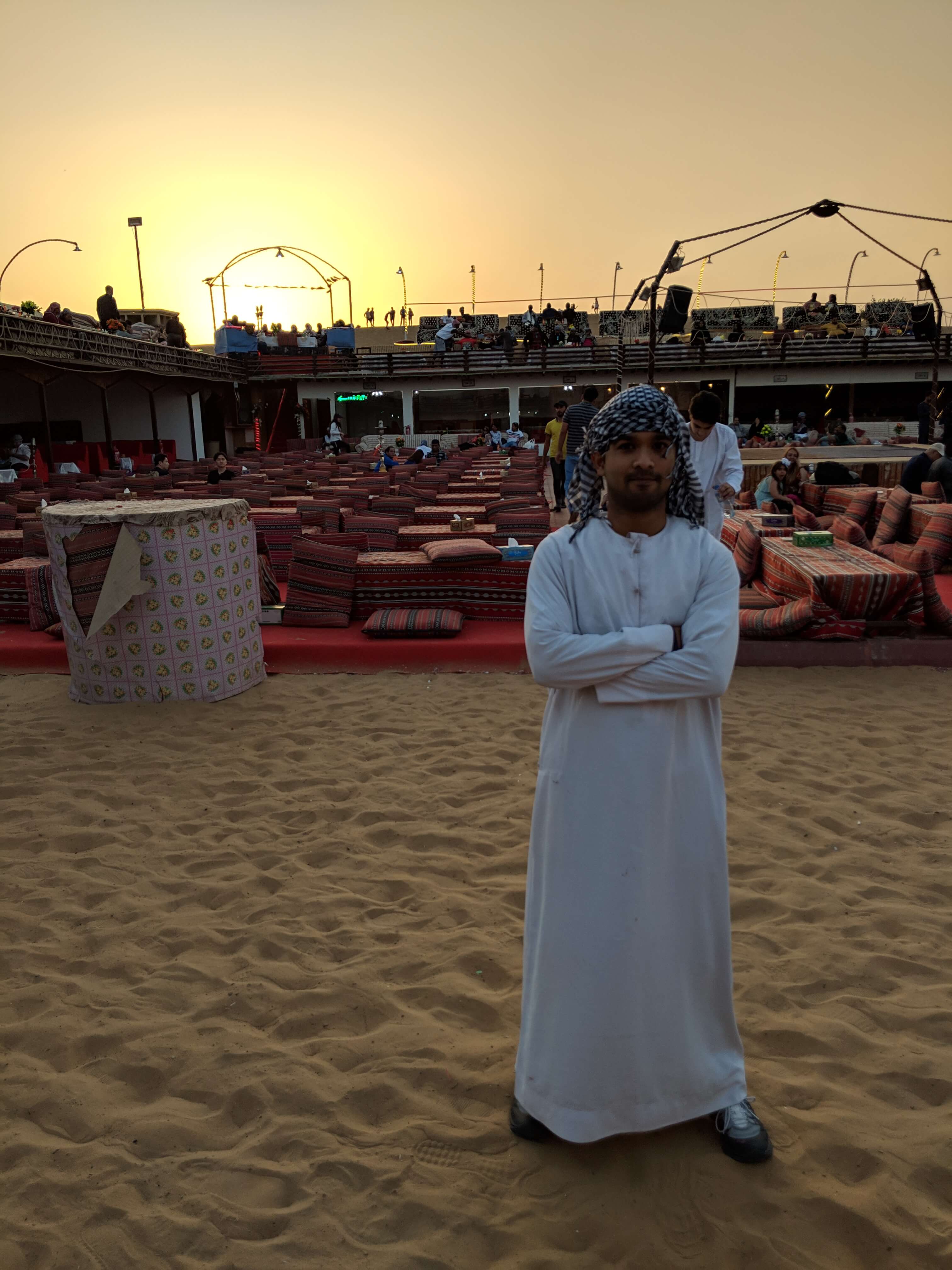 Sunset in Dubai desert, UAE