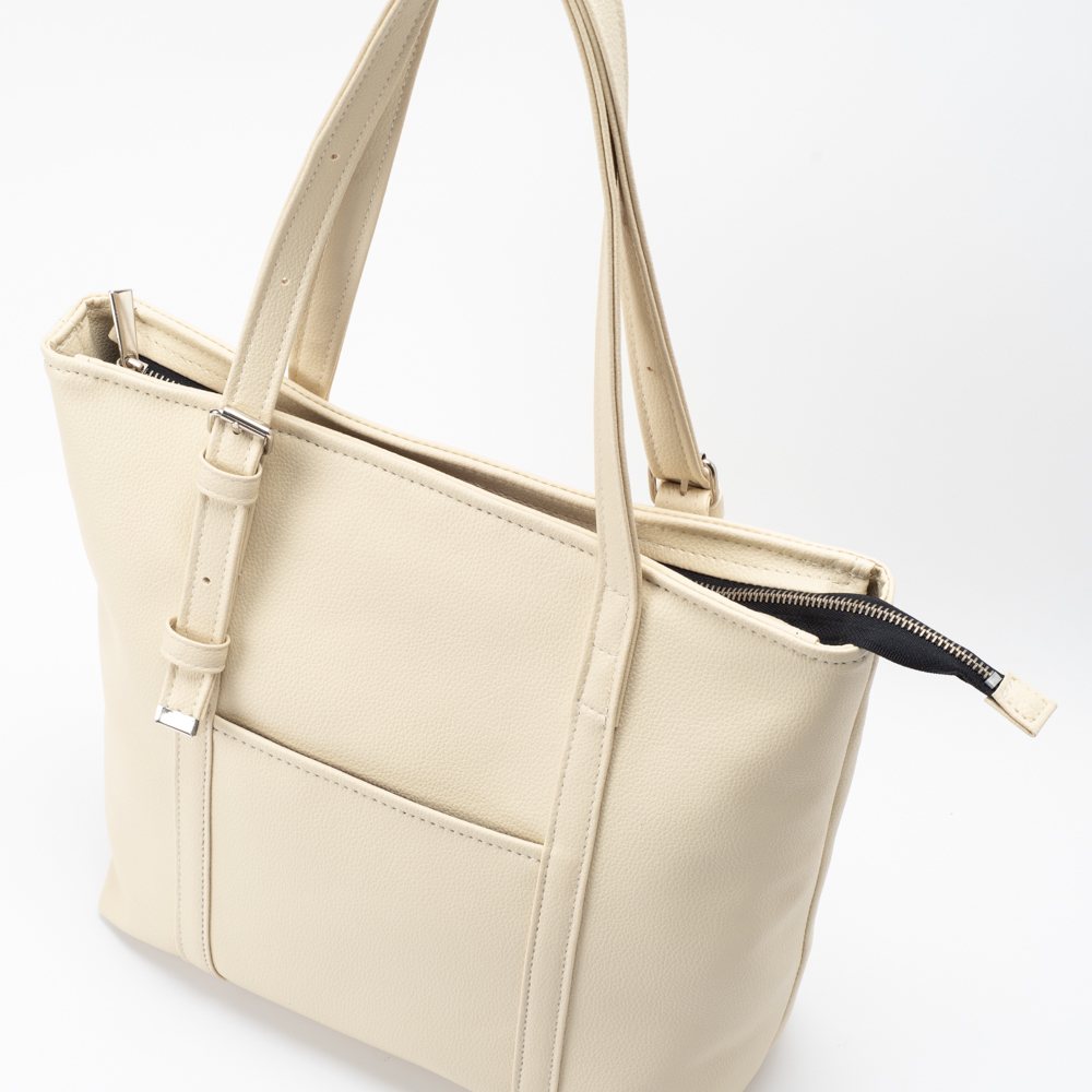 Big size／side gather bag／beige Gather Collection – Songmont