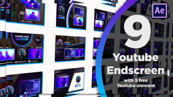 Youtube End Screens 9+5 - VideoHive 28468406