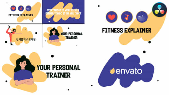 Fitness Explainers For Davinci Resolve - VideoHive 52724956