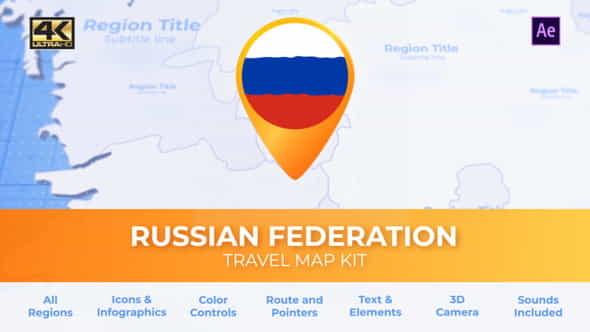 Travel Map Russia - Russian - VideoHive 26922771