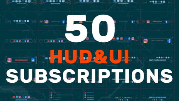 50 HUD UI Subscriptions - VideoHive 36782743