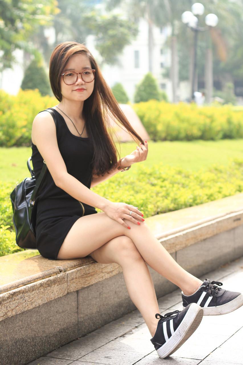 Pretty Asian babe shows off her petite body in a sexy black outfit(17)