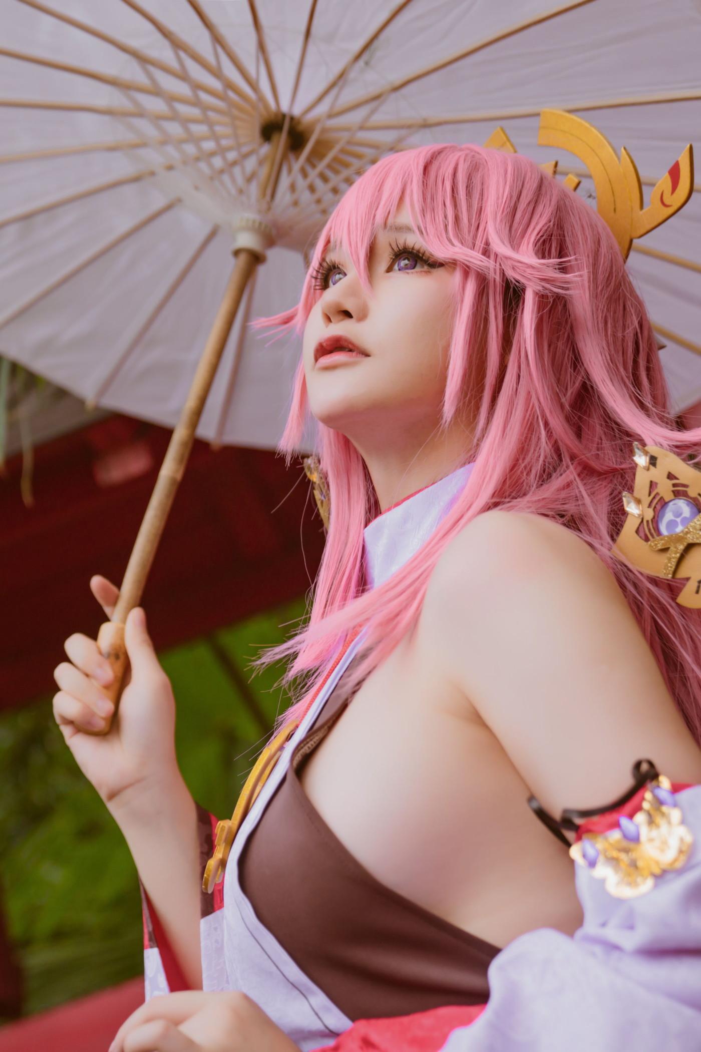 Cosplay 前羽_rr 原神 八重神子(13)