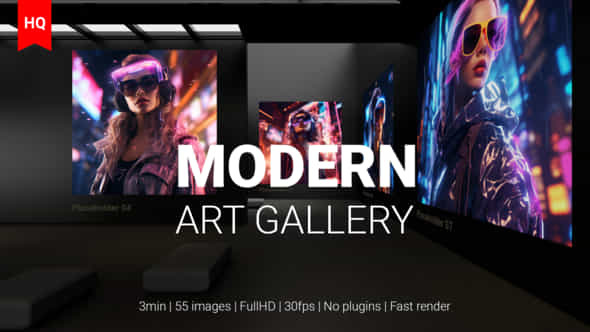 Modern Art Museum Gallery Ai Traditional Art Nft Exhibition - VideoHive 49948346