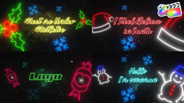 Neon Christmas Scene - VideoHive 41826408