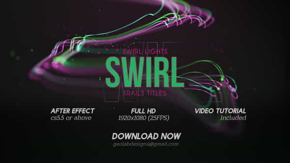 Swirl Lights Trail TitleslParticles Line - VideoHive 27416027