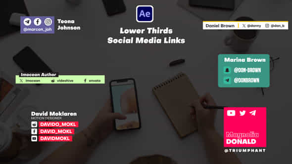 Lower Thirds Social Media Links - VideoHive 59209863