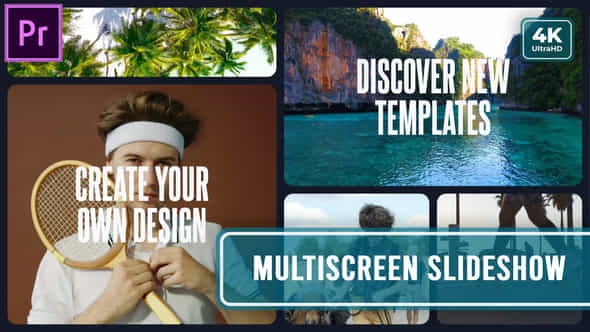 Slideshow Multiscreen Opener Split Screen Mood Mogrt For Premier Pro - VideoHive 51184627