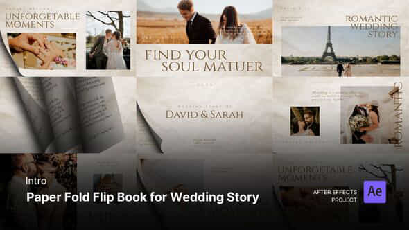 Intro Paper Fold Flip Book For Wedding Story Effects Project Files - VideoHive 54301998