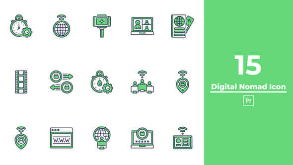 Digital Nomad Icon Premiere Pro - VideoHive 50292353