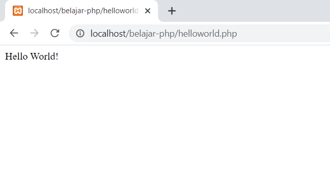 Tampilan Hello World!