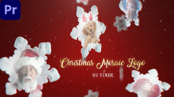 Christmas Mosaic Logo Mogrt - VideoHive 49834633