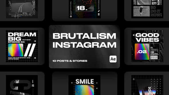 Brutalism Style Instagram Posts Stories For After Effects - VideoHive 50222476