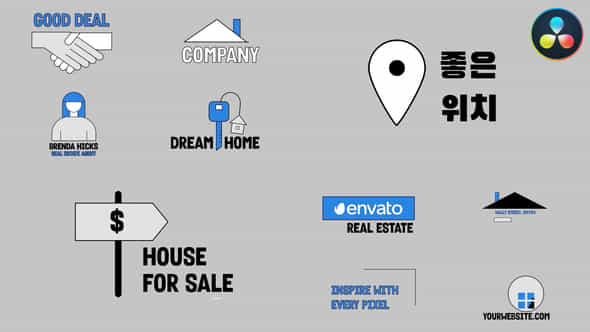 Real Estate Titles For Davinci Resolve - VideoHive 53617286