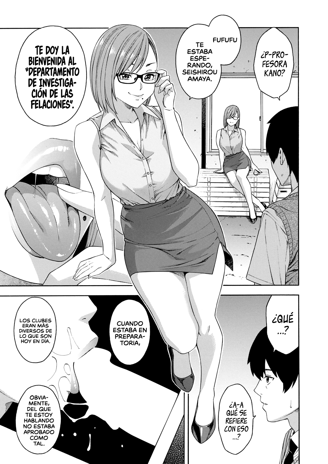[Zonda] Fellatio Kenkyuubu _ Departamento de Investigación de las Felaciones Ch. 1-4 [Span