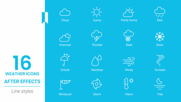 Weather Icon Line - VideoHive 44142512