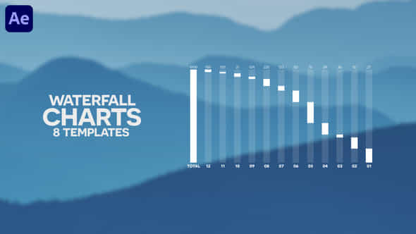 8 Waterfall Charts Infographics Pack - VideoHive 47516713