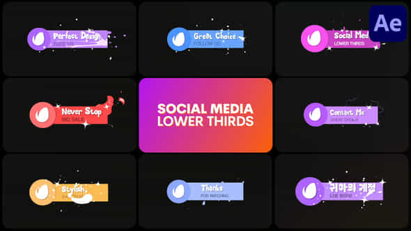 Social Media Lower Thirds After Effects - VideoHive 51372125