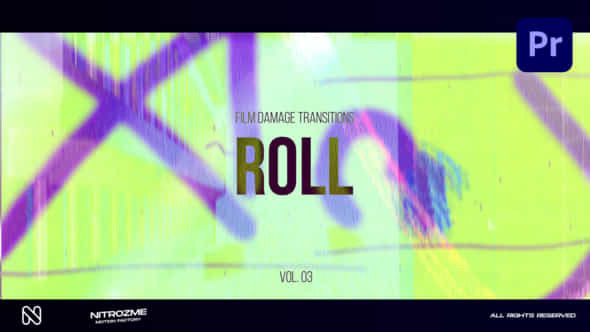 Film Damage Roll Transitions Vol 03 For Premiere Pro - VideoHive 50406235