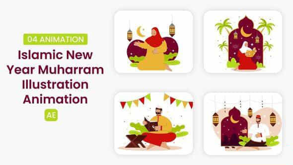 Islamic New Year Muharram Illustration Scene - VideoHive 58575498