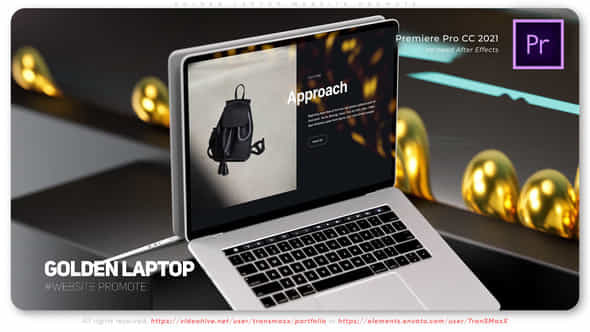 Golden Laptop Website - VideoHive 46353864