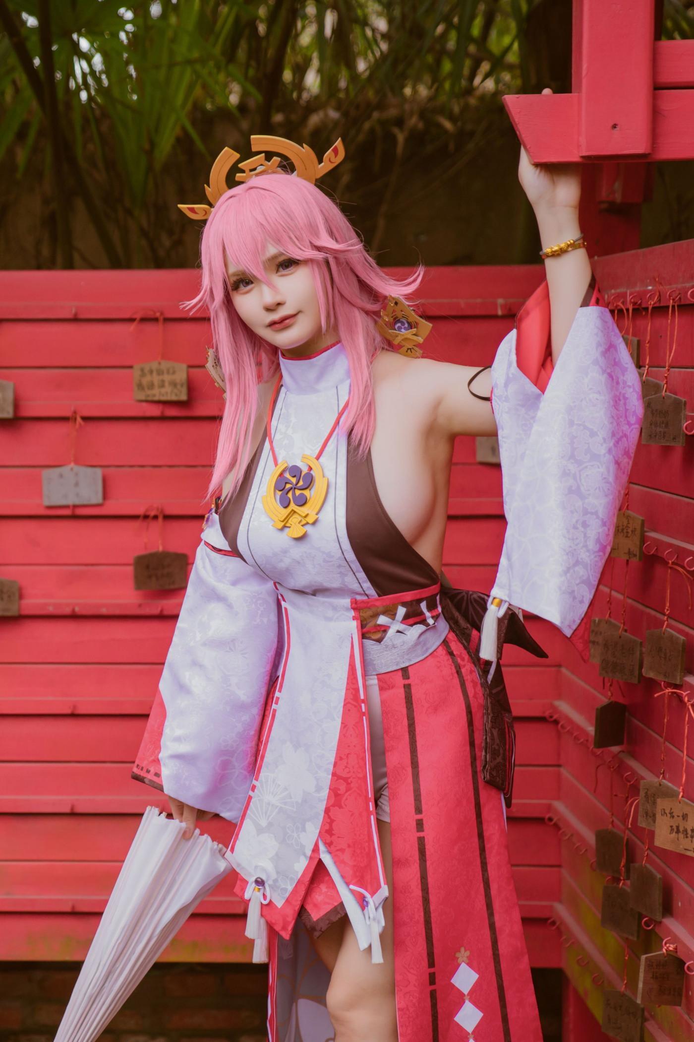 Cosplay 前羽_rr 原神 八重神子(4)