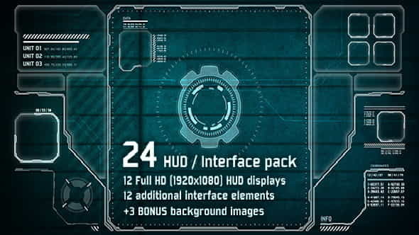 24 Hi-Tech HUDInterface Pack - VideoHive 2836699