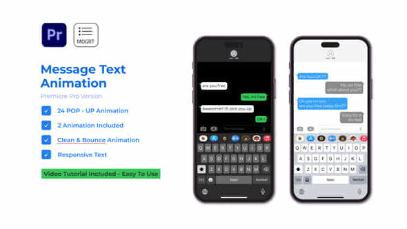 Text Message Premiere Pro - VideoHive 50746996