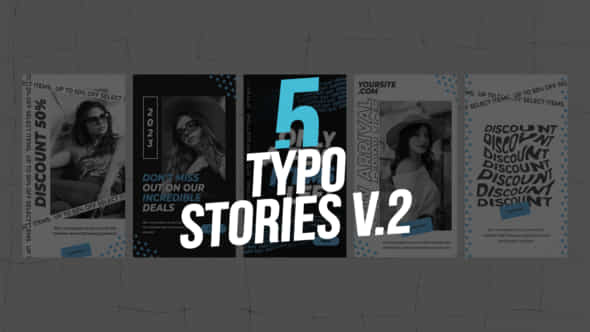 5 Typo Stories - VideoHive 45235984