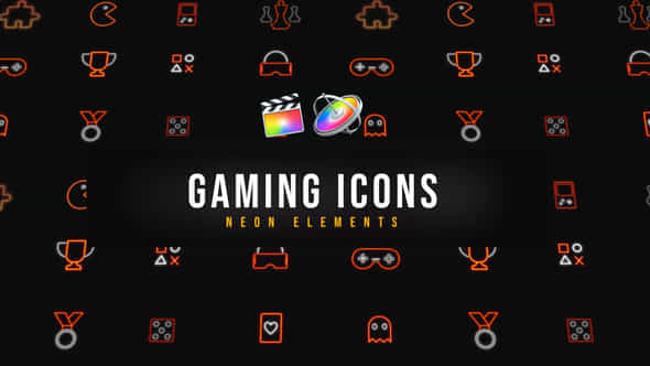 Gaming Neon Icons - VideoHive 39207570