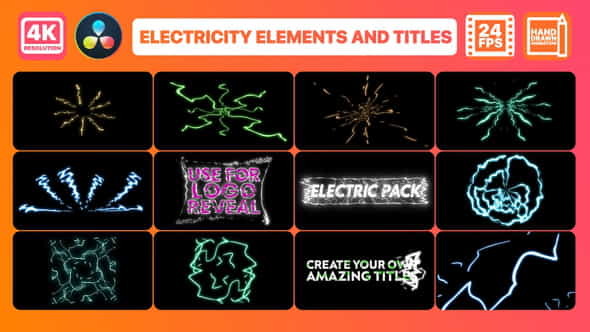 Electricity Elements And Titles for - VideoHive 35835376