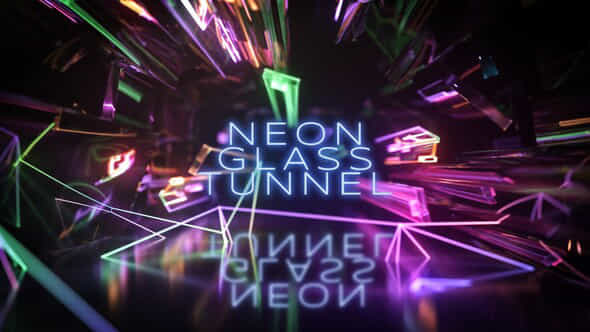 Neon Glass Tunnel - VideoHive 50382559