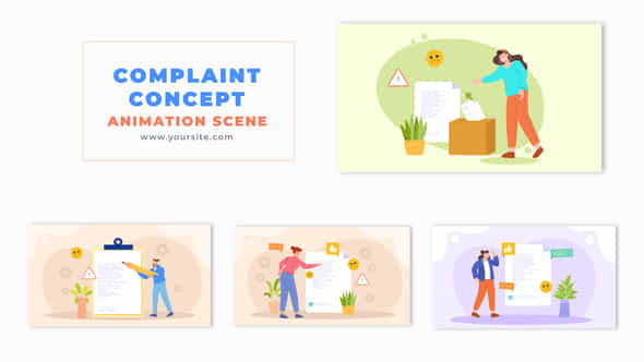 Flat 2D Vector Complaint Letter Design Animation Scene - VideoHive 49457720